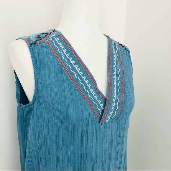 ⭐️Prana⭐️Heloise Tunic Embroidered Blue Cotton Tank Top Active Outdoors Wo's S - Picture 4 of 12